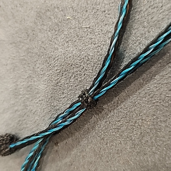 Horsehair Cowboy Hat Band Turquoise Black Western Conchos - Picture 4 of 6